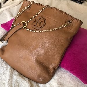Tory Burch Crossbody Purse - light brown leather